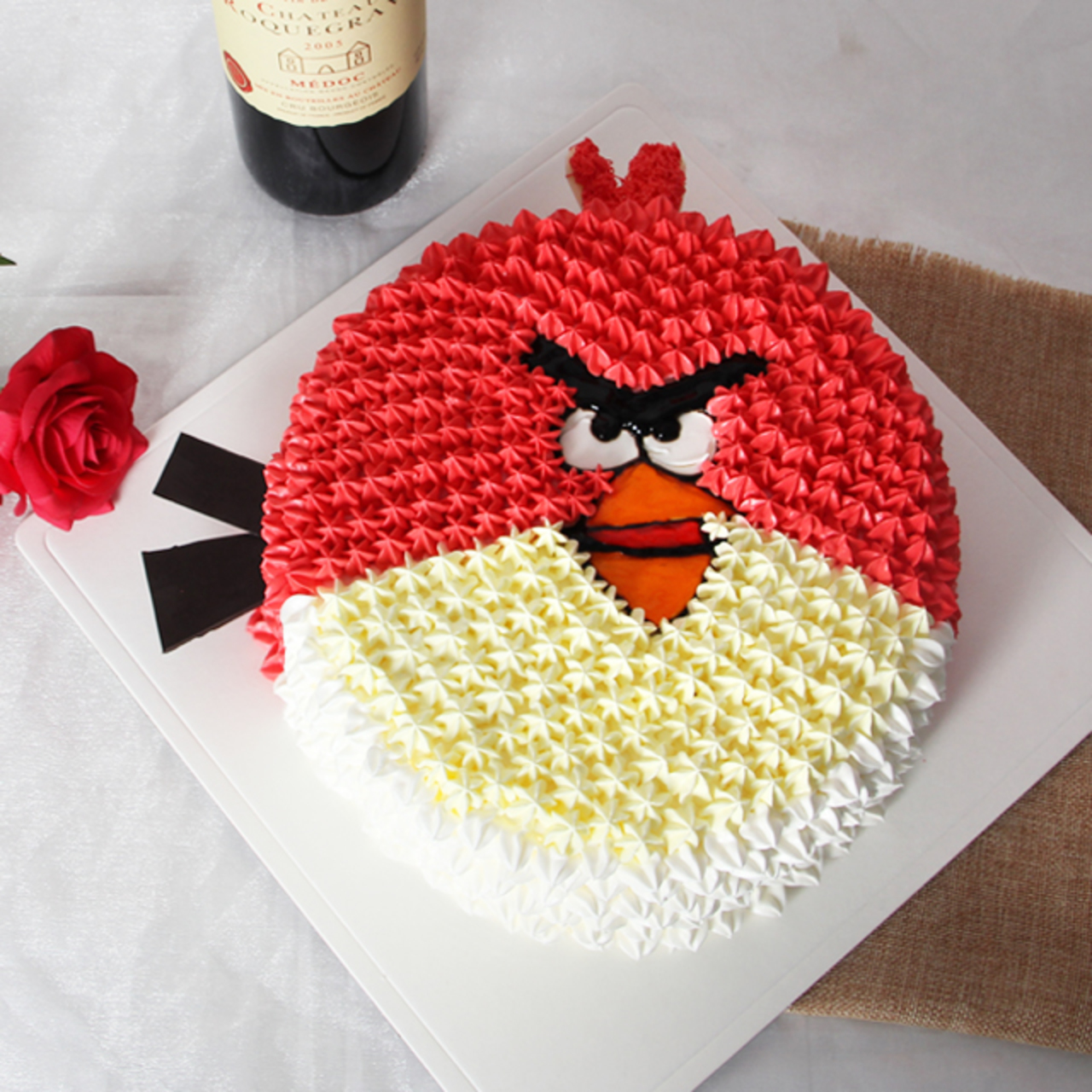 泸州市愤怒的小鸟生日蛋糕预定同城蛋糕店配送