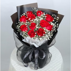 鲜花速递11朵红玫瑰生日礼物表白送女友同事闺蜜同城配送 11朵红玫瑰花束