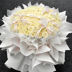纯白誓言-99朵白玫瑰，