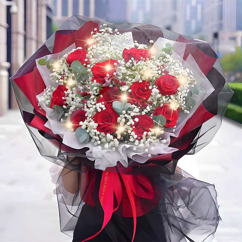经典红玫瑰花束